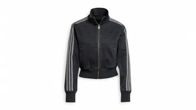 Pre-owned Adidas Originals Women's Adicolor Denim Track Top In True Black Denim