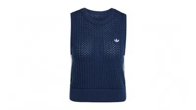 Pre-owned Adidas Originals Women's Adicolor Knitted Vest In Night Indigo