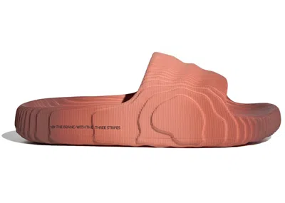 Pre-owned Adidas Originals Women's Adidas Adilette 22 Sneakers In Wonder Clay/wild Sepia/core Black