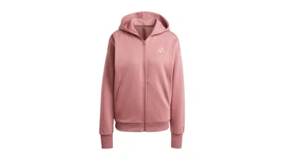 Pre-owned Adidas Originals Women's Adidas All Szn Fleece Fullzip Hoodie In Preloved Crimson