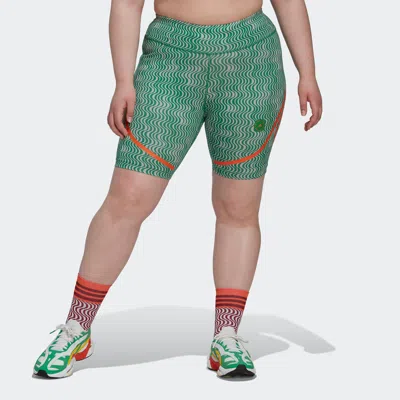 Adidas Originals Women's Adidas By Stella Mccartney Truepurpose Printed Cycling Leggings - Plus Size In Green