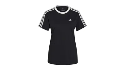 Pre-owned Adidas Originals Women's Adidas Essentials 3stripes T-shirt In Black/white