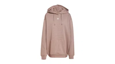 Pre-owned Adidas Originals Women's Adidas Essentials Loose French Terry Hoodie In Trace Brown