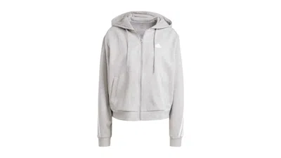 Pre-owned Adidas Originals Women's Adidas Future Icons 3stripes Full Zip Hoodie In Medium Grey Heather