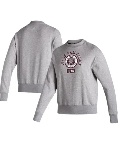 Adidas Originals Women's Adidas Heathered Gray Texas A&m Aggies Vintage-like Circle Pullover Sweatshirt