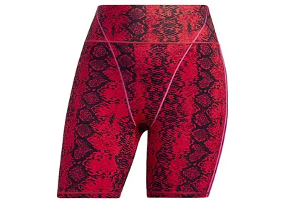Pre-owned Adidas Originals Women's Adidas Ivy Park Allover Print Short Tights (plus Size) In Red/black