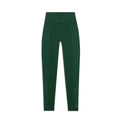 Pre-owned Adidas Originals Women's Adidas Ivy Park Circular Knit 3stripes Tights In Dark Green