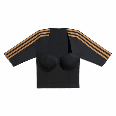 Pre-owned Adidas Originals Women's Adidas Ivy Park Circular Knit Crop Top In Black