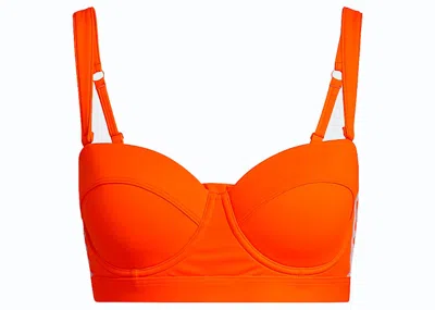 Pre-owned Adidas Originals Women's Adidas Ivy Park Corset Bikini Top In Solar Orange