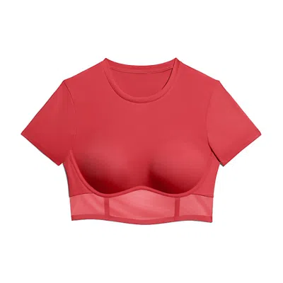 Pre-owned Adidas Originals Women's Adidas Ivy Park Corset Crop Top In Real Coral