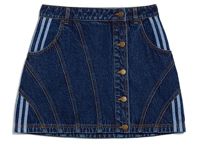 Pre-owned Adidas Originals Women's Adidas Ivy Park Denim Skirt In Dark Denim