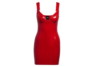 Pre-owned Adidas Originals Women's Adidas Ivy Park Faux Latex Tank Dress In Red