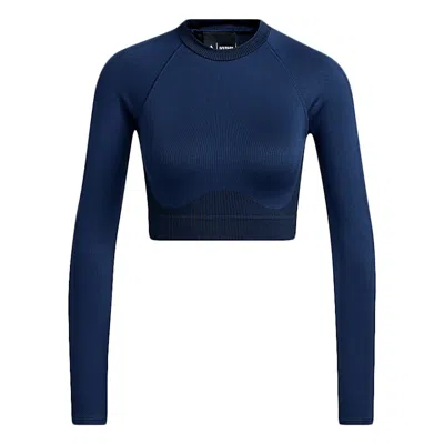 Pre-owned Adidas Originals Women's Adidas Ivy Park Halls Of Ivy Crop Top 2.0 In Dark Blue/black