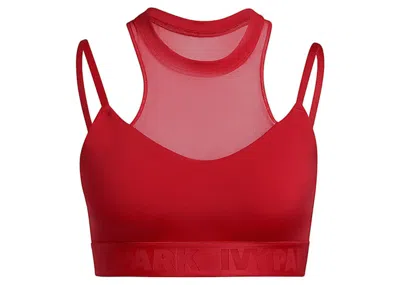 Pre-owned Adidas Originals Women's Adidas Ivy Park Highneck Sheer Bra In Red