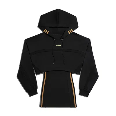Pre-owned Adidas Originals Women's Adidas Ivy Park Hooded Cutout Dress In Black