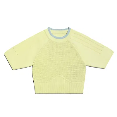 Pre-owned Adidas Originals Women's Adidas Ivy Park Knit Crop Top In Yellow Tint