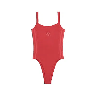 Pre-owned Adidas Originals Women's Adidas Ivy Park Knit Tank Bodysuit In Real Coral