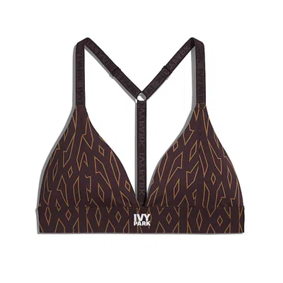 Pre-owned Adidas Originals Women's Adidas Ivy Park Lowsupport Triangle Bra In Wild Brown/night Red