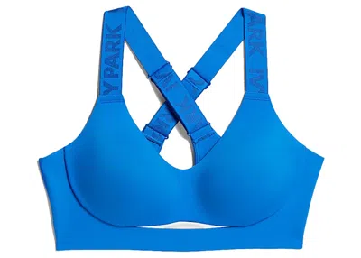 Pre-owned Adidas Originals Women's Adidas Ivy Park Mediumsupport Cutout Bra In Glory Blue