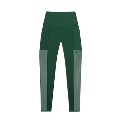 Pre-owned Adidas Originals Women's Adidas Ivy Park Mesh 3stripes Tights In Dark Green