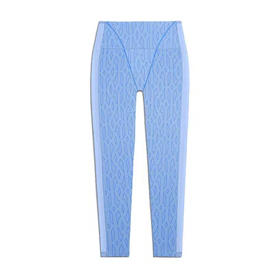 Pre-owned Adidas Originals Women's Adidas Ivy Park Mesh Monogram Tights (plus Size) In Light Blue/bright Blue