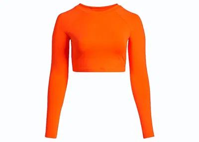 Pre-owned Adidas Originals Women's Adidas Ivy Park Rash Guard Top (plus Size) In Solar Orange
