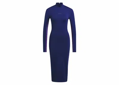 Pre-owned Adidas Originals Women's Adidas Ivy Park Spandex Dress In Legacy Indigo