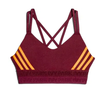 Pre-owned Adidas Originals Women's Adidas Ivy Park Strappy Cutout Bra In Maroon/amazon Red/solar Orange