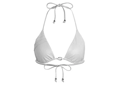 Pre-owned Adidas Originals Women's Adidas Ivy Park Swim Bikini Top In Light Solid Grey/silver Metallic