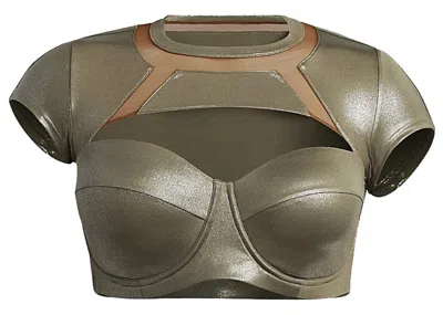 Pre-owned Adidas Originals Women's Adidas Ivy Park Swim Top (plus Size) In Medium Dark Khaki