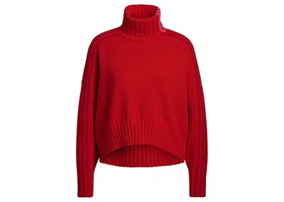 Pre-owned Adidas Originals Women's Adidas Ivy Park Turtleneck Crop Sweater In Red