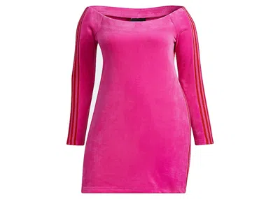 Pre-owned Adidas Originals Women's Adidas Ivy Park Velour Dress (plus Size) In Shock Pink