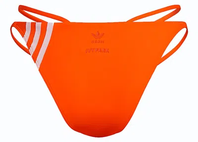 Pre-owned Adidas Originals Women's Adidas Ivy Park Wrap Bikini Bottom In Solar Orange