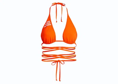 Pre-owned Adidas Originals Women's Adidas Ivy Park Wrap Bikini Top (plus Size) In Solar Orange