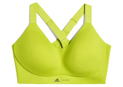 Pre-owned Adidas Originals Women's Adidas Ivy Park X Peloton Br Tape Bra (plus Size) In Shock Lime/magic Beige