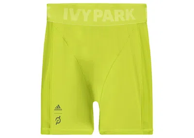 Pre-owned Adidas Originals Women's Adidas Ivy Park X Peloton Cycling Shorts In Shock Lime/magic Beige