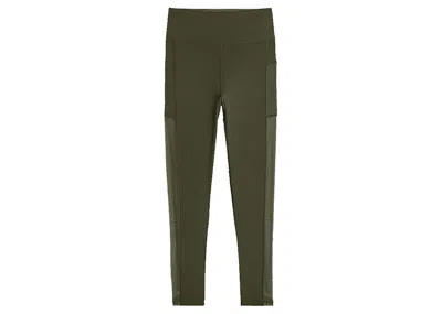 Pre-owned Adidas Originals Women's Adidas Ivy Park X Peloton Power Tights In Focus Olive/black