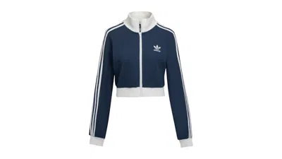 Pre-owned Adidas Originals Women's  Crop Track Top (asian Sizing) In Night Indigo/off White In Multi
