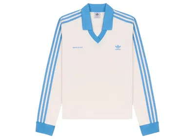 Pre-owned Adidas Originals Women's  X Sporty & Rich Soccer Jersey In Cream/baby Blue In Multi