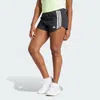 Adidas Originals Women's Pacer Training 3-stripes Woven High-rise Shorts In Black