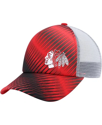 Adidas Originals Women's Adidas Red, White Chicago Blackhawks Graphic Foam Trucker Snapback Hat In Red,white