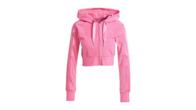 Pre-owned Adidas Originals Women's Adidas Short Fullzip Hoodie In Pulse Magenta