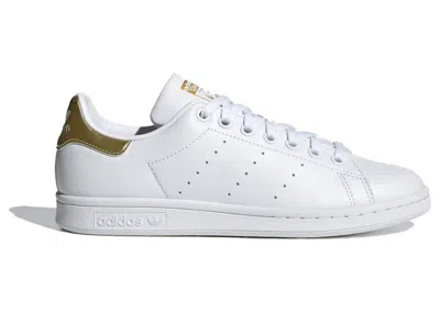 Pre-owned Adidas Originals Women's Adidas Stan Smith White Sneakers In Cloud White/gold Metallic