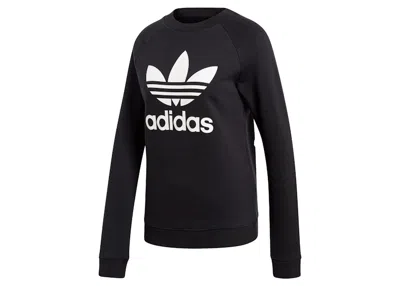 Pre-owned Adidas Originals Women's Adidas Trifoil Crewneck Sweatshirt In Black/white