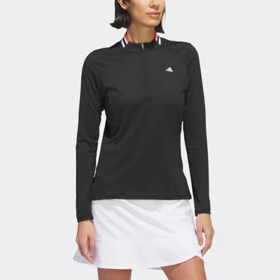 Adidas Originals Women's Adidas Ultimate365 Tour Long Sleeve Mock Polo Shirt In Black