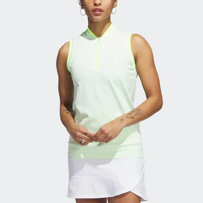 Adidas Originals Women's Adidas Ultimate365 Tour Primeknit Sleeveless Polo Shirt In White
