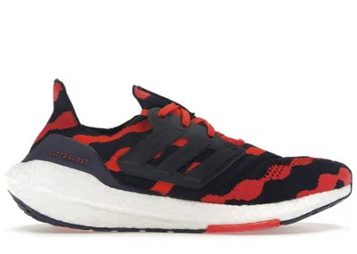 Pre-owned Adidas Originals Women's Adidas Ultra Boost 22 Marimekko Parley Sneakers In Lush Red/collegiate Navy Blue/collegiate  In Multi