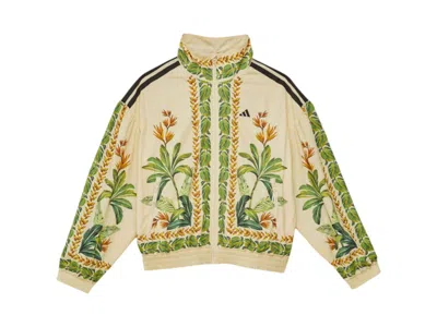 Pre-owned Adidas Originals Women's Adidas X Farm Rio Tropical Breeze Jacket In Cream White