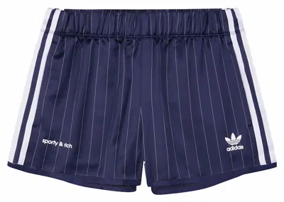 Pre-owned Adidas Originals Women's Adidas X Sporty & Rich Track Short In Navy Blue/white