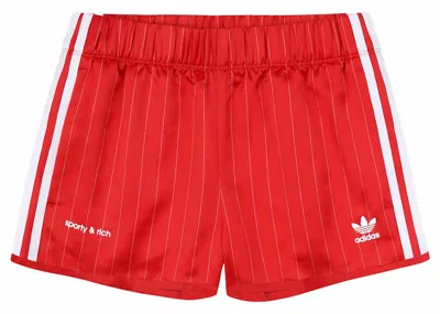 Pre-owned Adidas Originals Women's Adidas X Sporty & Rich Track Short In Sports Red/white